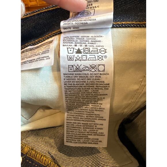 Levis 501 Jeans Mens Size 40x38 Blue Original Shrink to Fit Button Fly Raw Denim - Picture 8 of 12